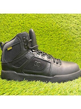 DC Pure Mens Size 7.5E Black Waterproof Leather Composite Toe Safety Work Shoes